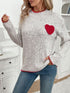 'Orinthia' Stitched Heart Knit Sweater - Celes Fashion